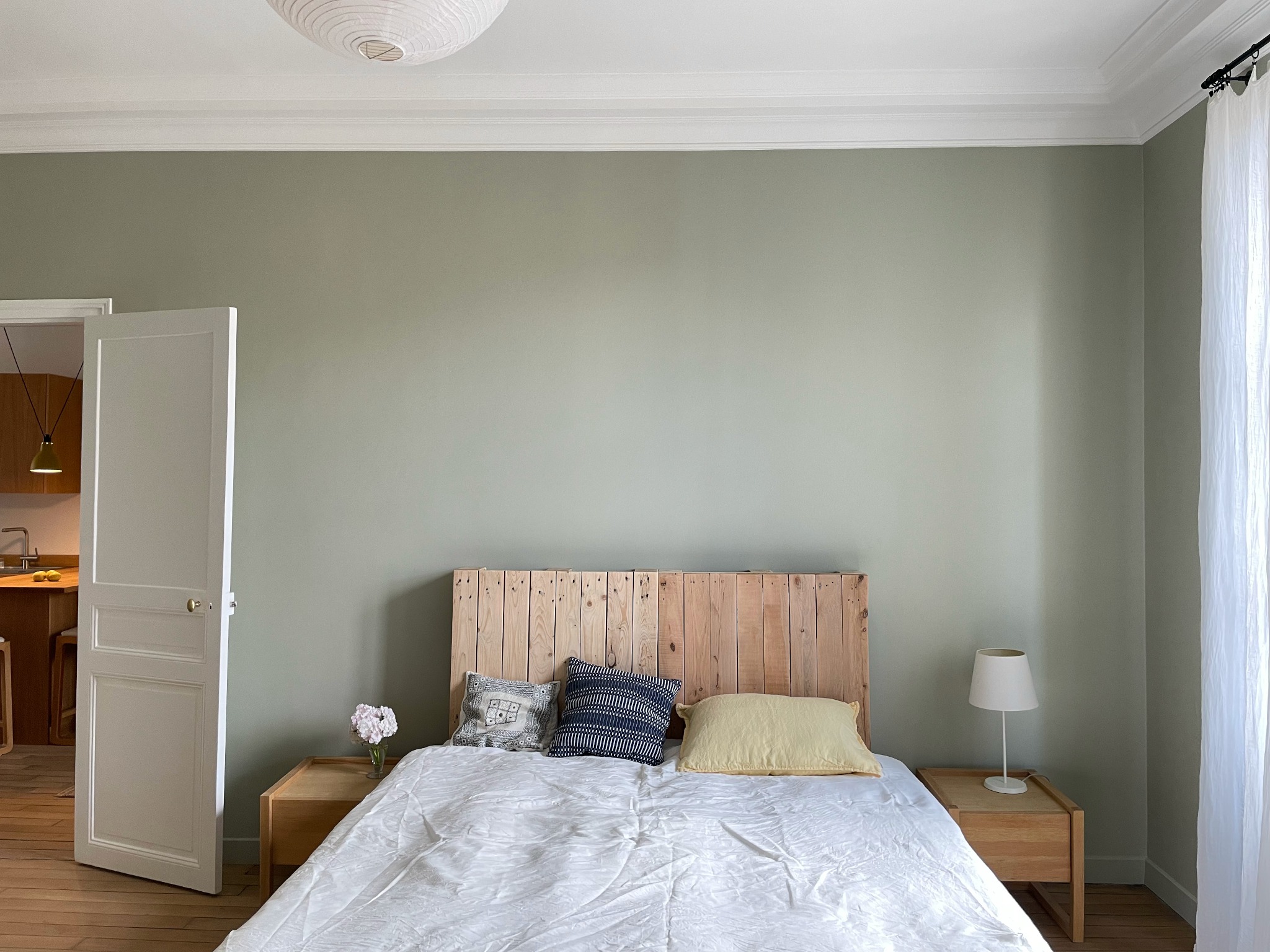 Nonjetable-Lit et Tête de Lit Chambre Verte